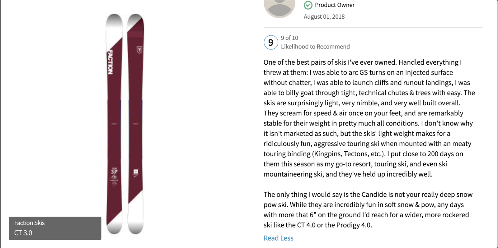 ExpertVoice Faction Skis Product Review crafted to help drive confidence in a product purchase